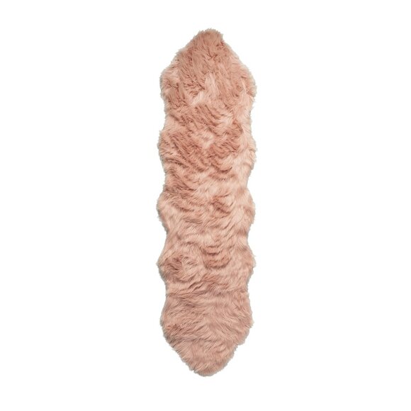 Luxe Home Decor Gordon Faux Sheepskin Double Rug1-PieceDusty rose2'x6'